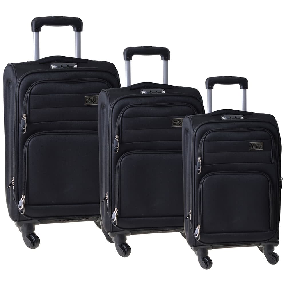 Komplet tri kofera Melbourne u crnoj boji