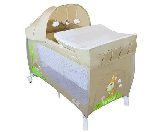 KIKKA BOO Prenosivi krevetac 2 nivoa MY FOREST Deer