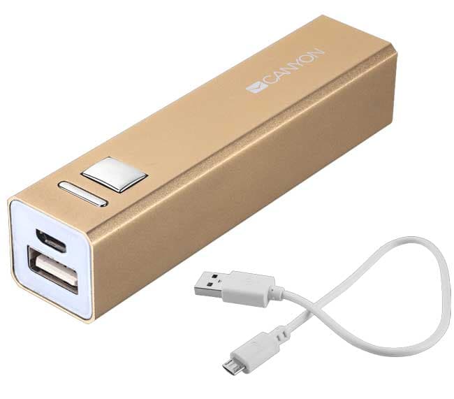 Canyon Powerbank Eksterna baterija 2600 mAh CNE-CSPB26GO