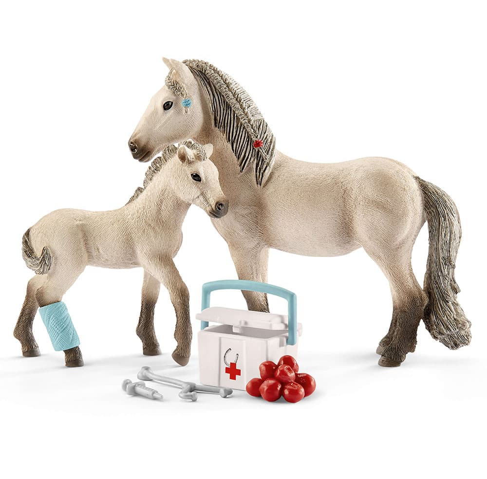 Schleich Figure - Konji - Islandski poni kobila i ždrebe i oprema za prvu pomoć 42430