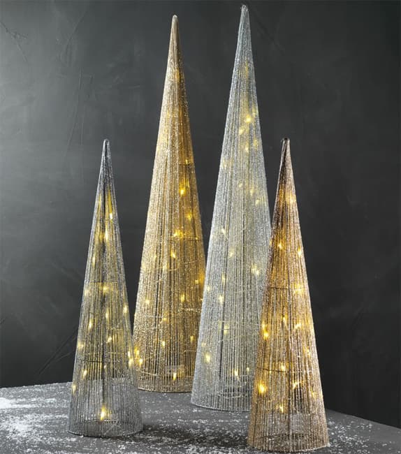 Dve novogodišnje LED svetleće jelke visine 60 i 90cm
