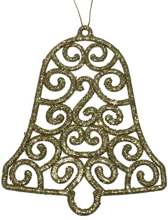 Ukras za jelku u obliku zvona zlatne boje