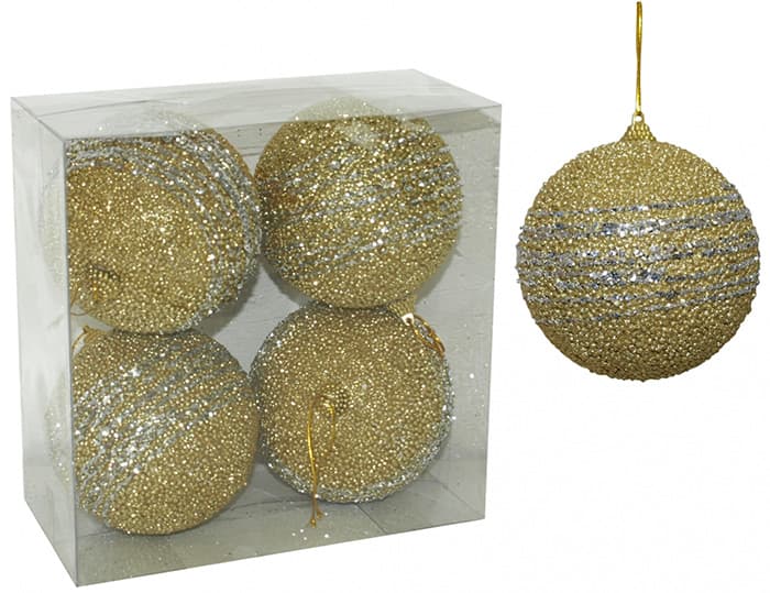 Ukrasi za jelku zlatni - 4 komada