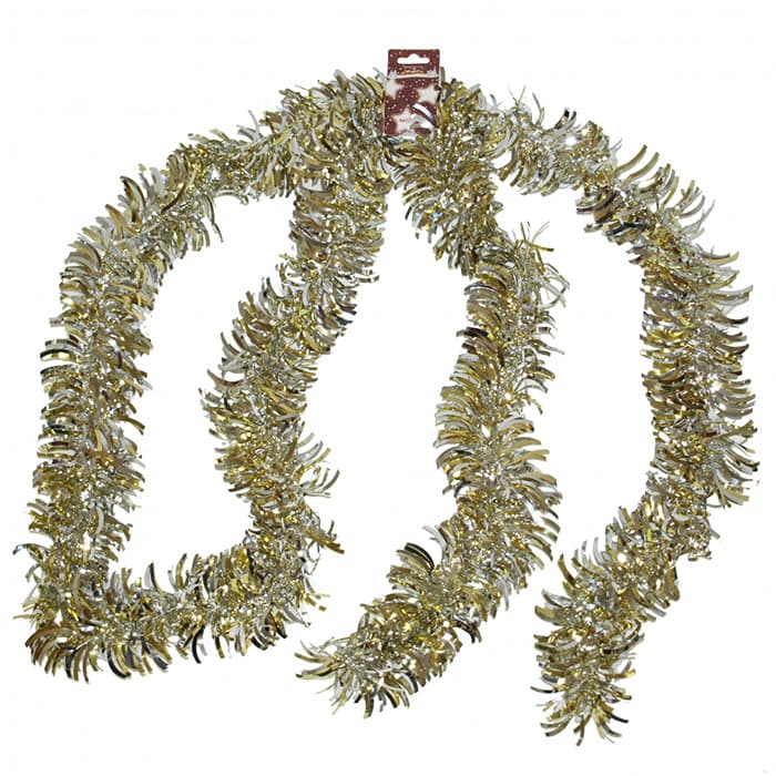 Novogodišnja dekoracija srebrno-zlatna girlanda 270 cm