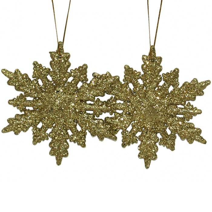 Ukrasi za jelku - pahulje u zlatnoj boji set 2 komada