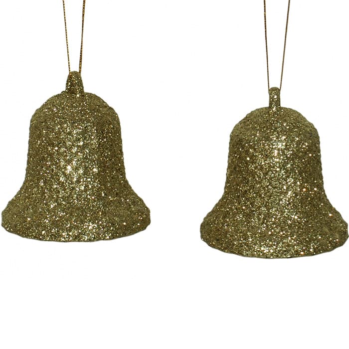 Ukrasi za jelku - zvona u zlatnoj boji 2 kom