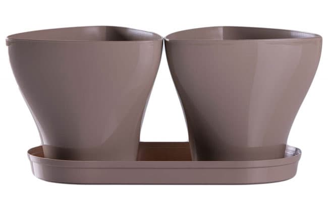 Saksije za cveće sa tacnom Jazz Mix and Play Bež