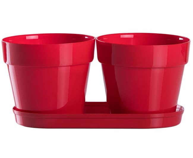 Saksije za cveće sa tacnom Frajle Mix and Play Crvena