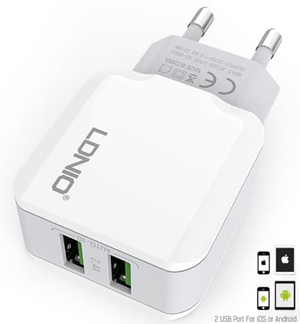 USB punjač sa 2 porta LDNIO A2202
