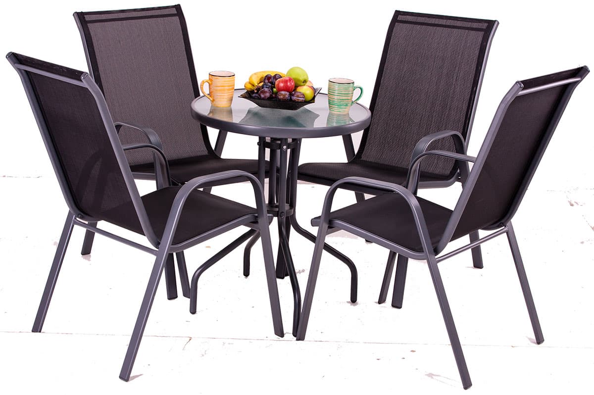 Garnitura Od Metala i Tekstilena - Daler - 4 Stolice i Sto