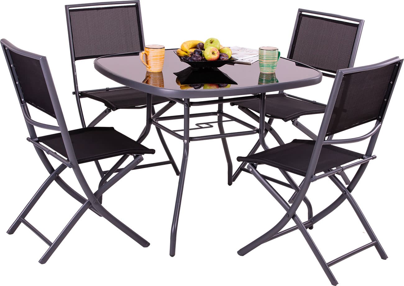 Baštenska Garnitura Faroli - 4 Sklopive Stolice i Sto
