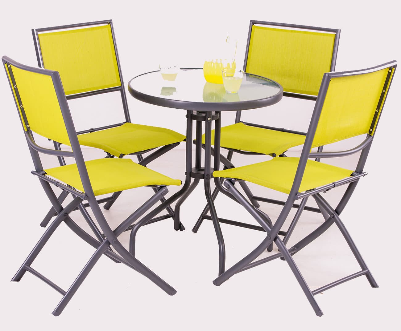 Garnitura Za Terasu i Dvorište Annie - 4 Sklopive Stolice i Sto