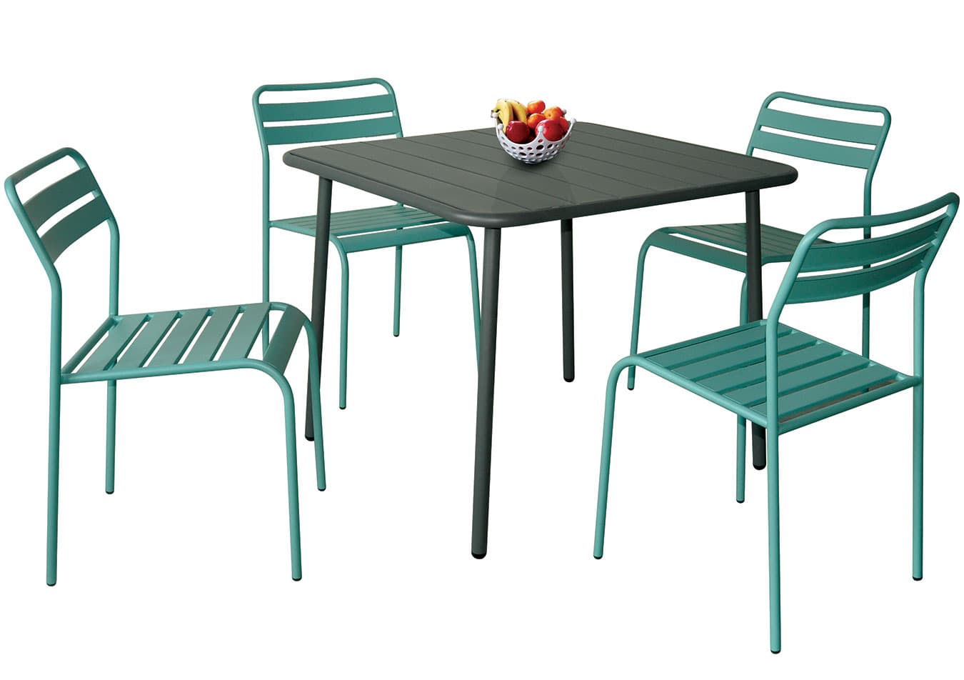 Metalna Baštenska Garnitura Simz Blue-Grey - 4 Stolice i Sto