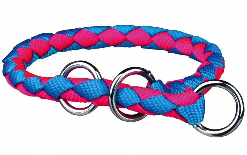 Ogrlica - davilica za pse Cavo pink-blue S-M Trixie 14376