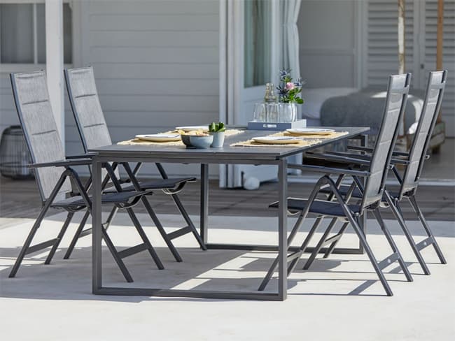 Baštenska garnitura Campo Sto i četiri podesive stolice