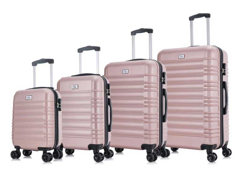 Komplet 4 ABS kofera Sanremo pink zlatna