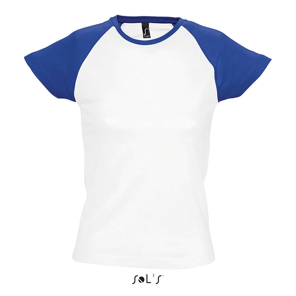Sols Ženska majica sa kratkim rukavima Milky white/royal blue veličina S 11195