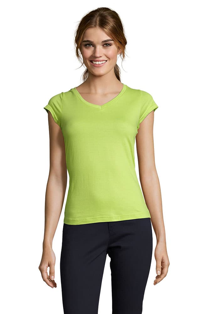 Sols Ženska majica V izrez Moon Apple Green veličina XL 11388