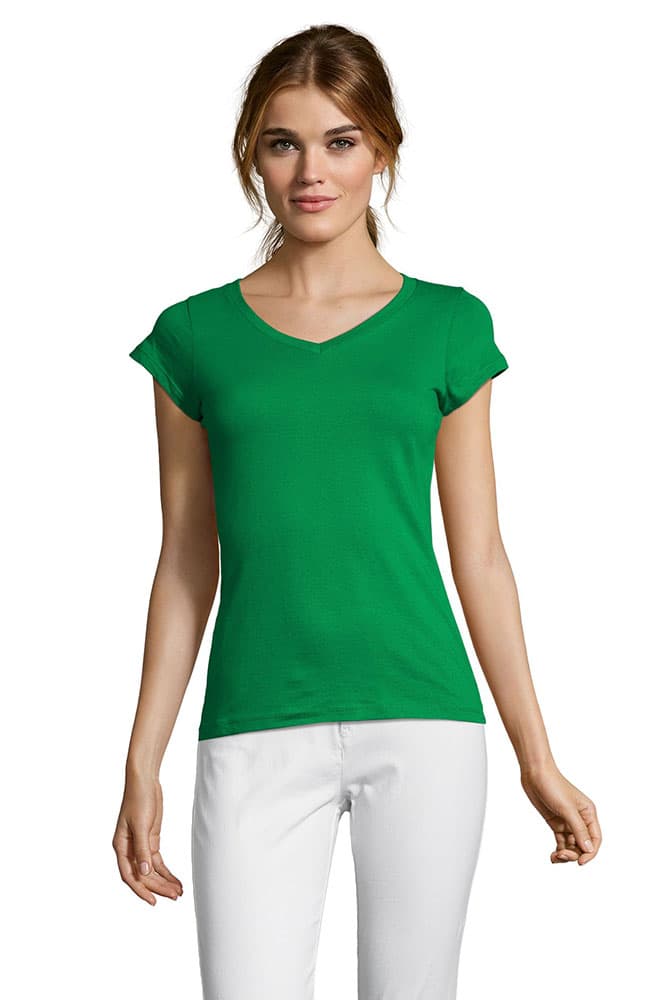 Sols Ženska majica V izrez Moon Kelly Green veličina 3XL 11388