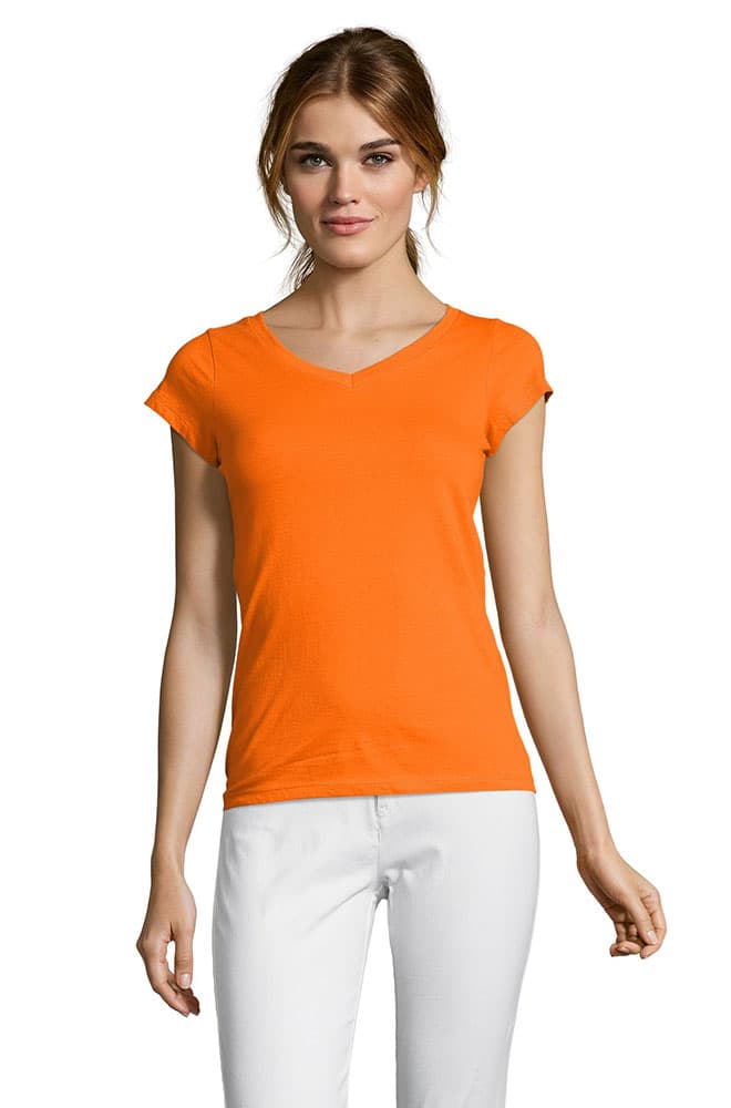 Sols Ženska majica V izrez Moon Orange veličina S 11388