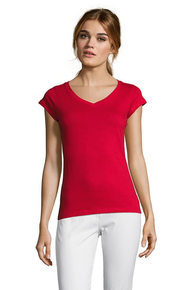 Sols Ženska majica V izrez Moon Red veličina 3XL 11388