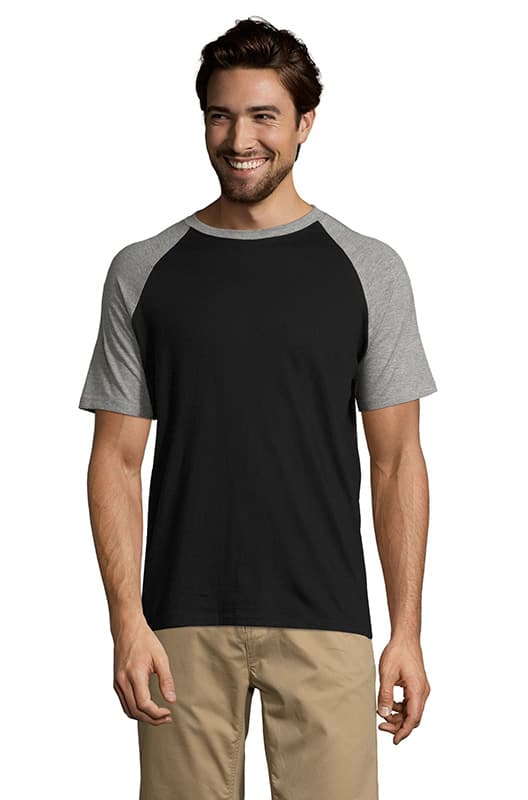 Sols Muška majica Funky black/melange grey veličina XL 11190