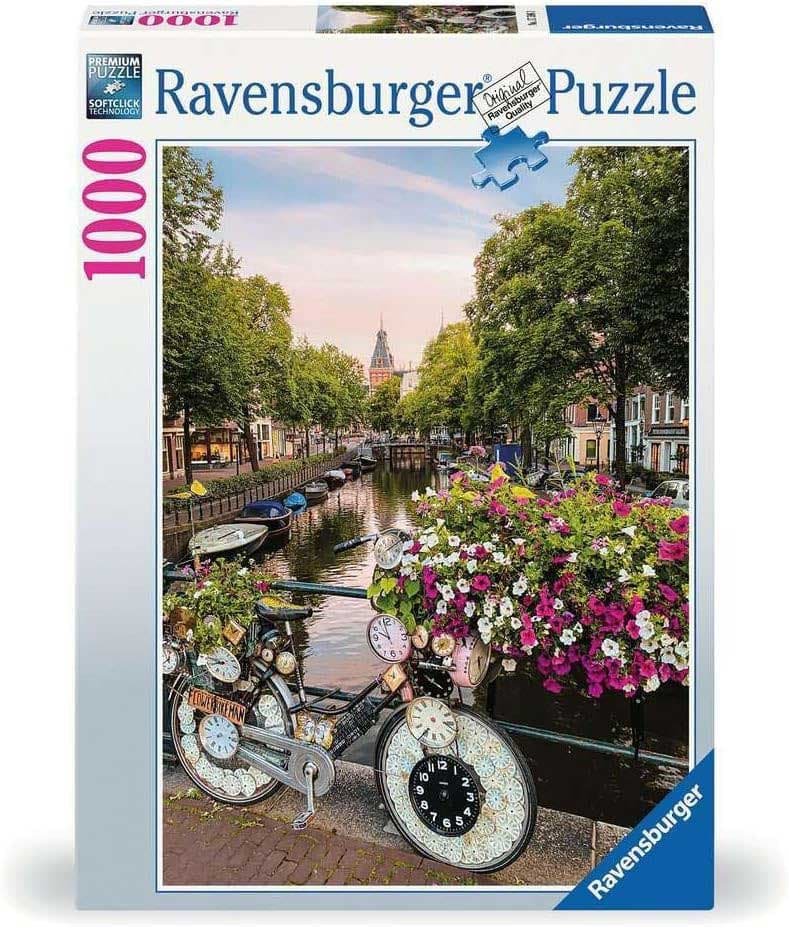 Puzzle 1000 delova Amsterdam - bicikl i cveće Ravensburger 12000780