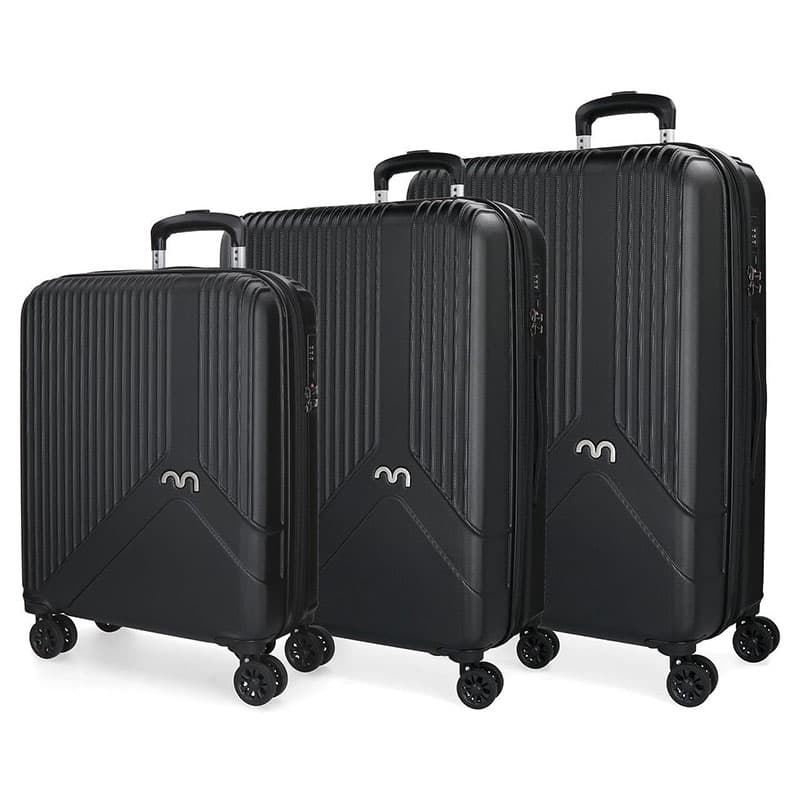 Koferi Movom Trendy Black Set 55cm-67cm-76cm 58194
