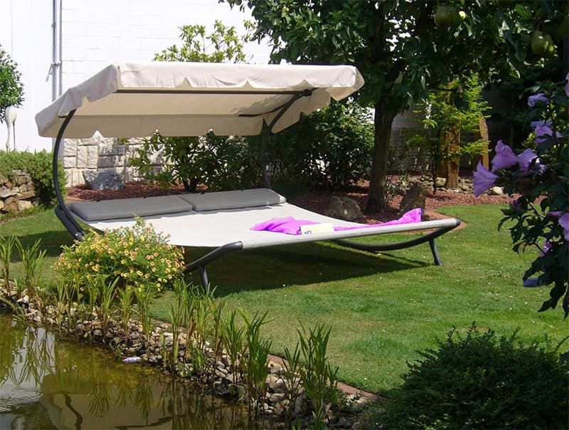 Dupla Ležaljka Sa Tendom Bež- 220 x 202 x 151 cm