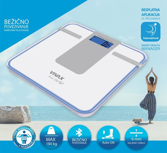 Vivax Bluetooth Telesna vaga sa dodatnim funkcijama PS-180BT