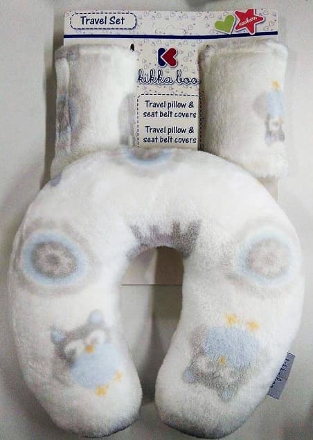 KIKKA BOO Dečiji jastuk set za putovanje BLUE OWLS