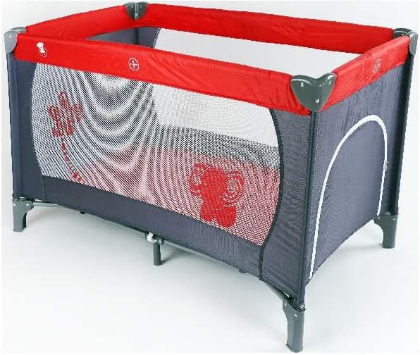 BBO Prenosivi krevetac 1 nivo 8069V1 sivo-crvena