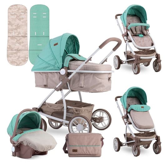 LORELLI Kolica za bebe S-500 SET Beige and Green Dots