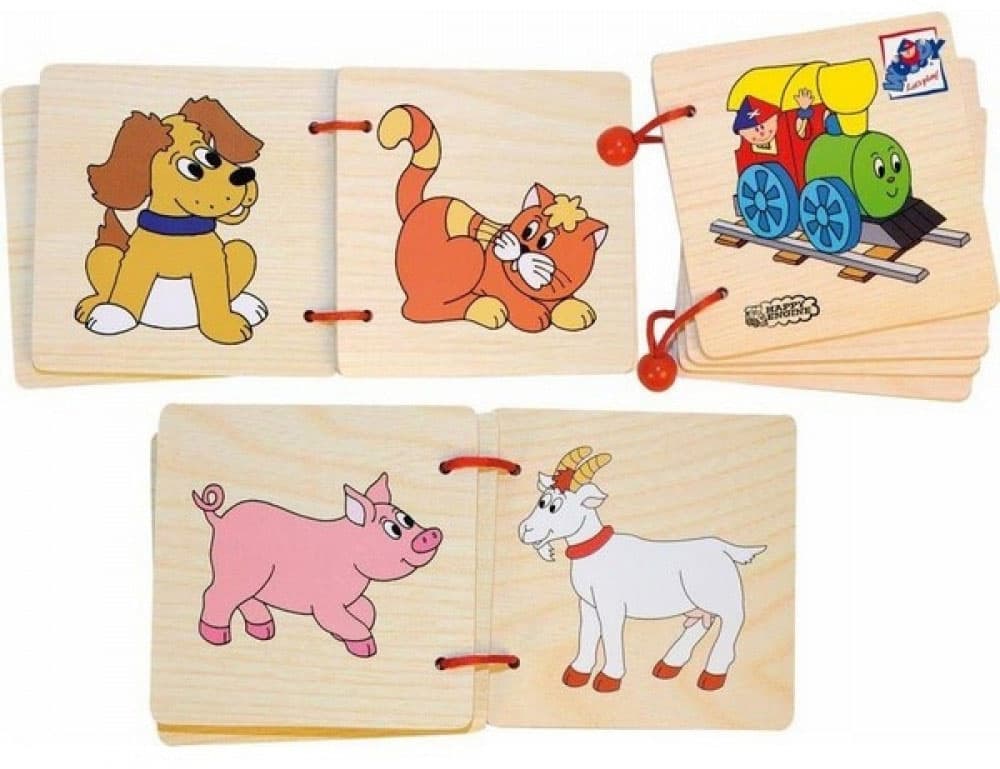 WOODY Drvena knjiga za bebe ŽIVOTINJE 93020