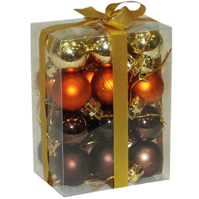 Novogodišnji ukrasi za jelku 24 kuglice raznobojne