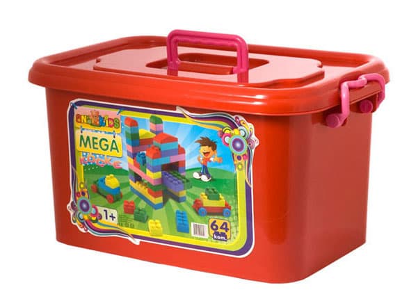 Mega box - velika kutija sa kockama 64 kom. crvena