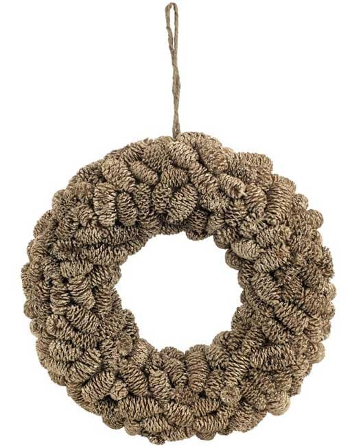 Novogodišnji dekorativni venac sa šišarkama 27cm