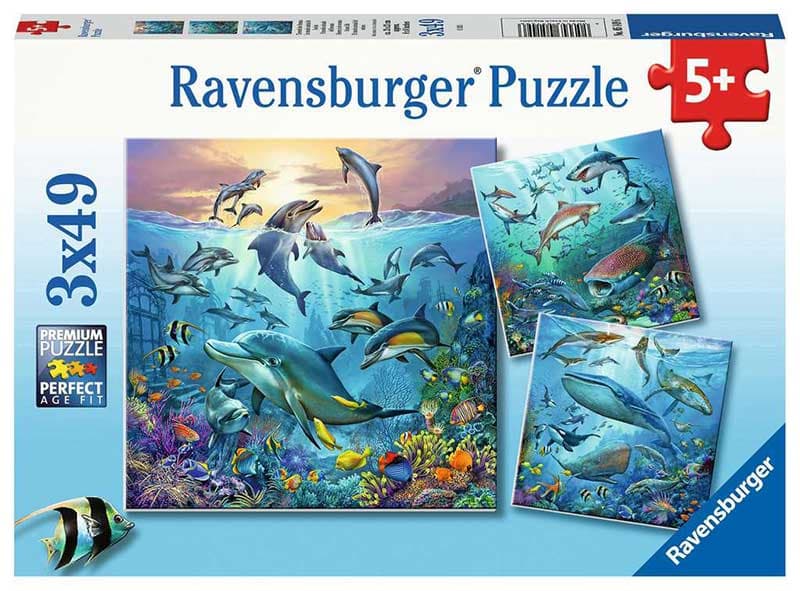 Puzzle slagalice za decu 3x49 delova Život u okeanu Ravensburger 05149