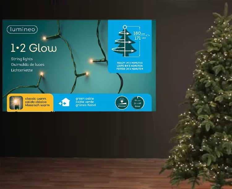 Lumineo Novogodišnje stepenaste LED lampice 1-2-glow basic 6 nivoa 171 LED 49.5466
