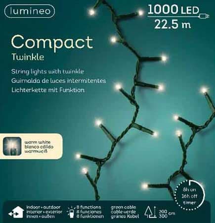 Lumineo Novogodišnje LED lampice za spoljnu i unutrašnju upotrebu 1000 LED 22.5m 49.5354
