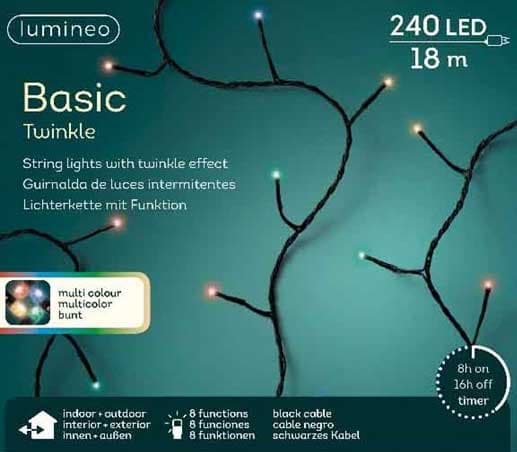 Lumineo Novogodišnje lampice za spoljnu i unutrašnju upotrebu Multicolor 18m 240 LED 49.4155