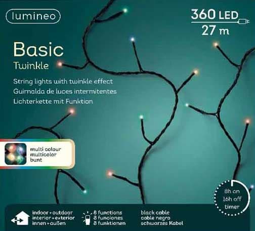 Lumineo Novogodišnje lampice za spoljnu i unutrašnju upotrebu Multicolor 27m 360 LED 49.4169