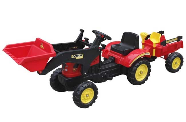 Dečiji Traktor sa prikolicom na pedale 05 Crveni Go 1005