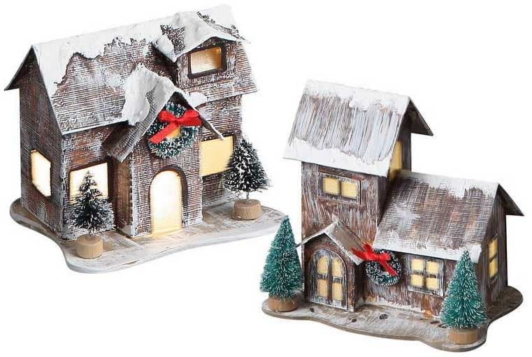 Novogodišnja svetleća dekoracija Dve kućice 658731 658733