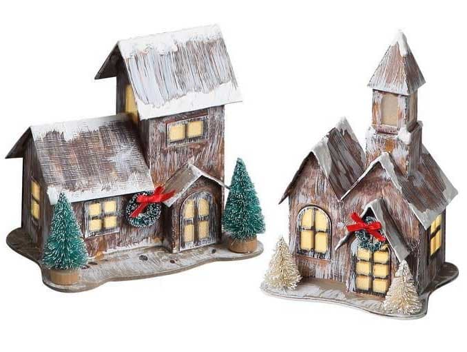Novogodišnja svetleća dekoracija Dve kućice 658733 658734