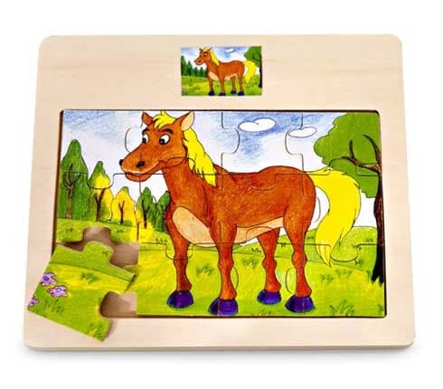 Pino Toys Drvene puzzle 12 delova Konjić