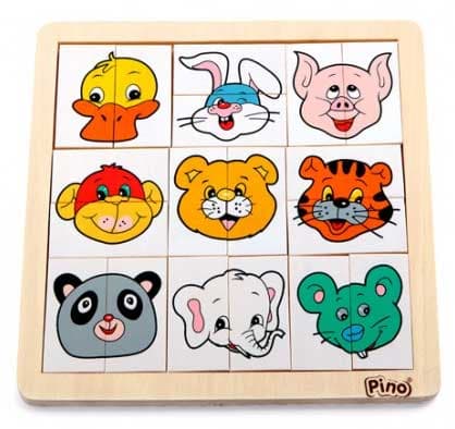 Pino Toys Drvena slagalica Grimase životinja