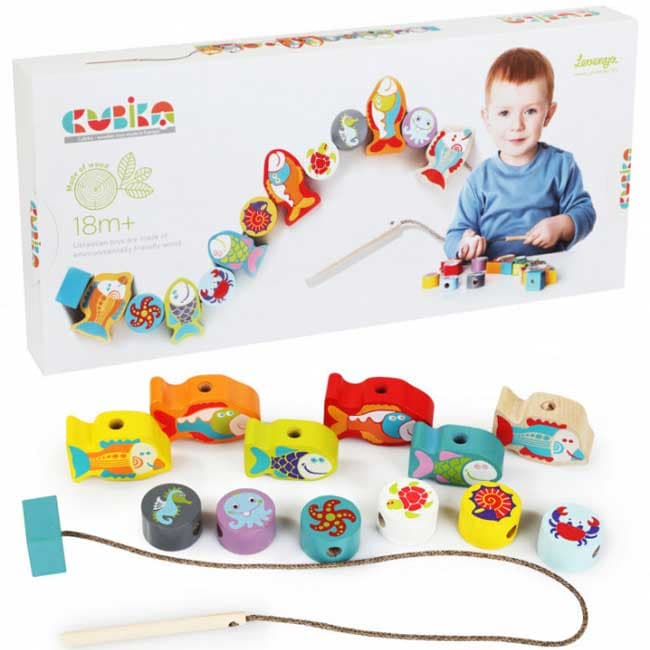 Cubika Drvena igračka Nizalica Morski svet 13647