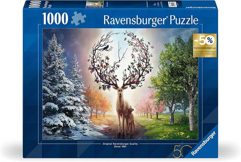 Puzzle slagalica 1000 delova Jelen Zima i leto Ravensburger 12001088