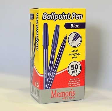 Hemijska olovka Memoris Ballpoint Plava 50 komada